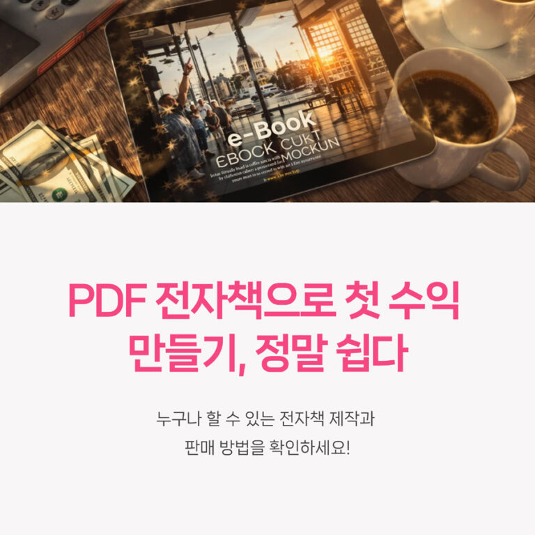 PDF 전자책으로 첫 수익 만들기, 정말 쉽다
